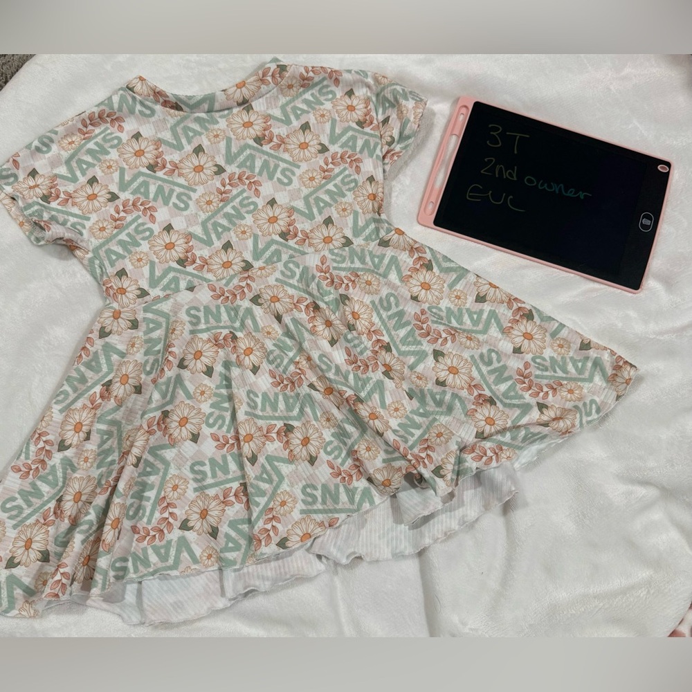 Vans inspired Daisy Print Toddler Handmade Dress